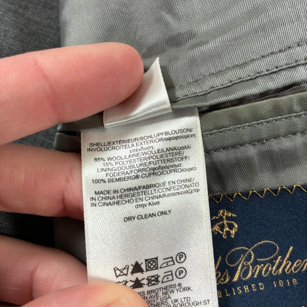 Brooks Brothers Fitzgerald BrooksCool Blazer 40R Grey Wool Full Canvas Modern